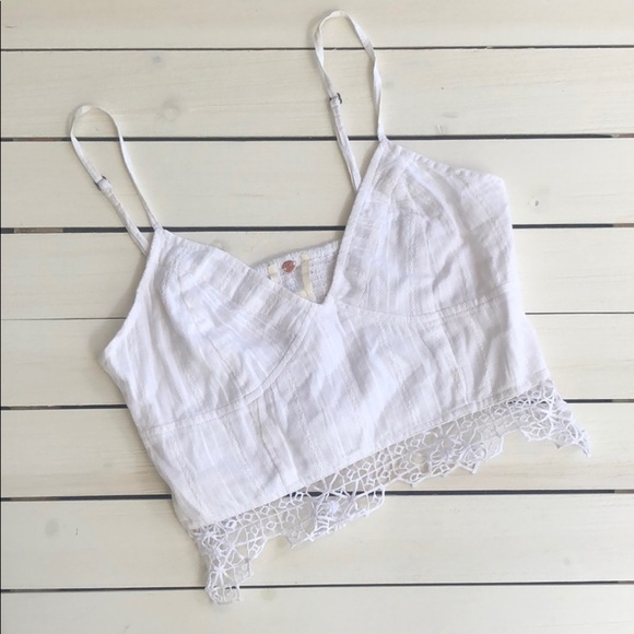 NWOT Free People Crop Top White size L - Picture 1 of 3